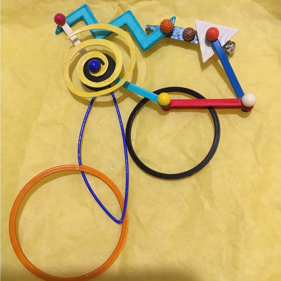 Eve Kaplin kinetic Memphis style brooch - Picture 6 of 7